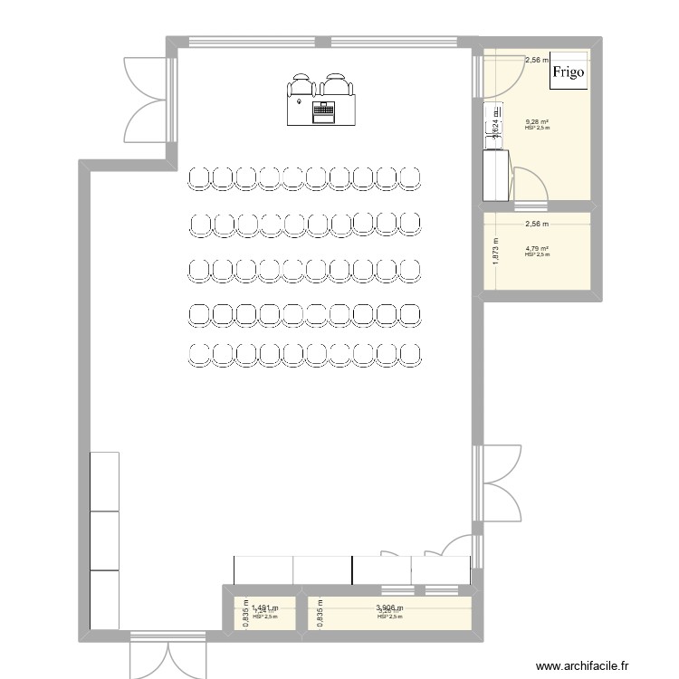 Ory 50 chaises avec buffet. Plan de 0 pièce et 0 m2