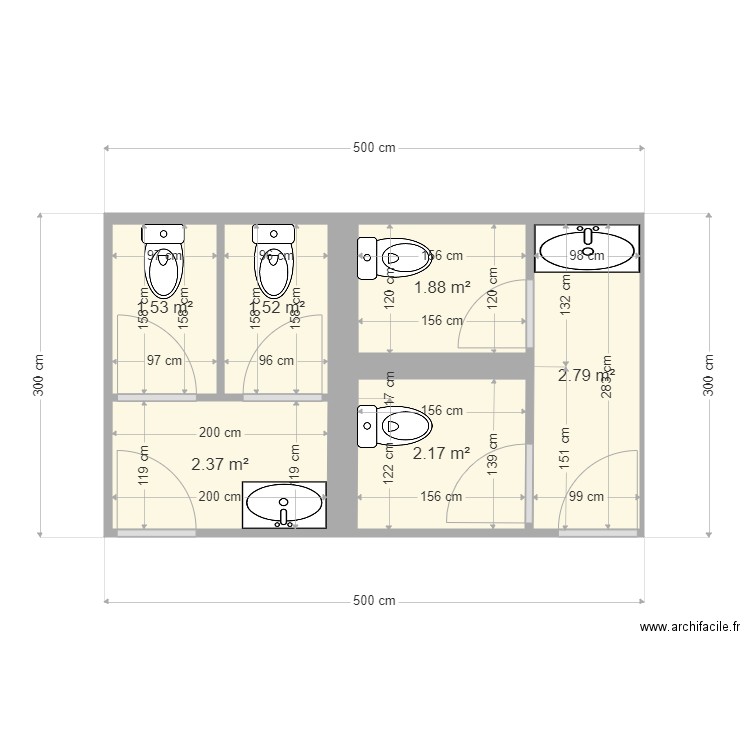 projet sanitaire CIC coté. Plan de 0 pièce et 0 m2