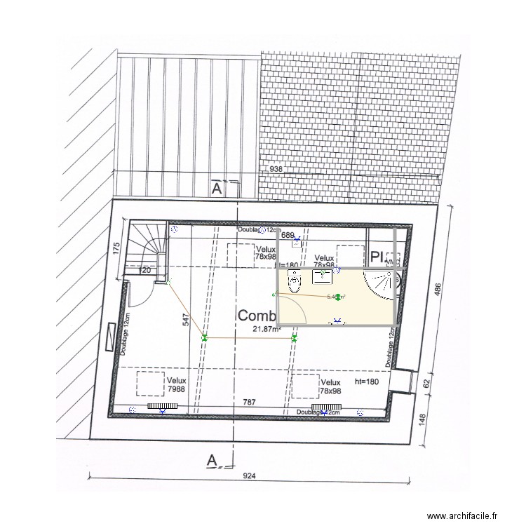 grenier. Plan de 0 pièce et 0 m2