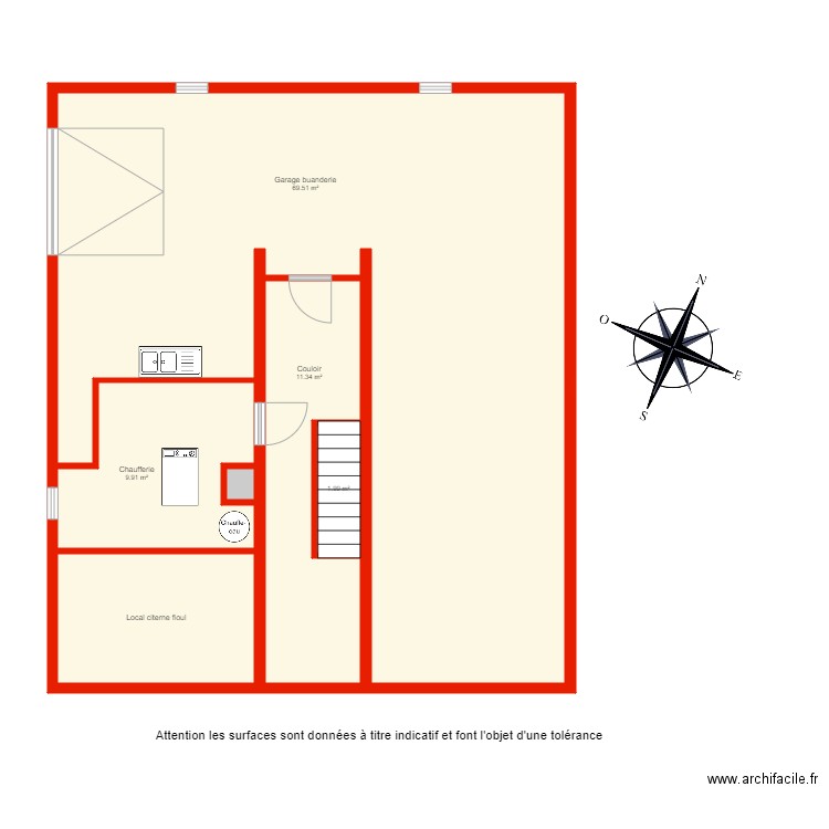 BI 3822 Sous sol  non côté. Plan de 0 pièce et 0 m2