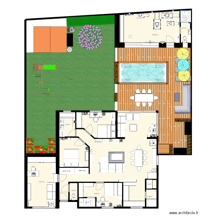 Maison Daux V2. Plan de 10 pièces et 138 m2