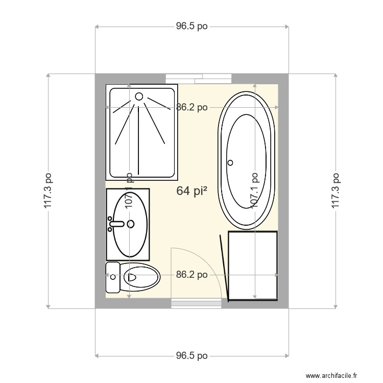 Salle de bains 1. Plan de 0 pièce et 0 m2