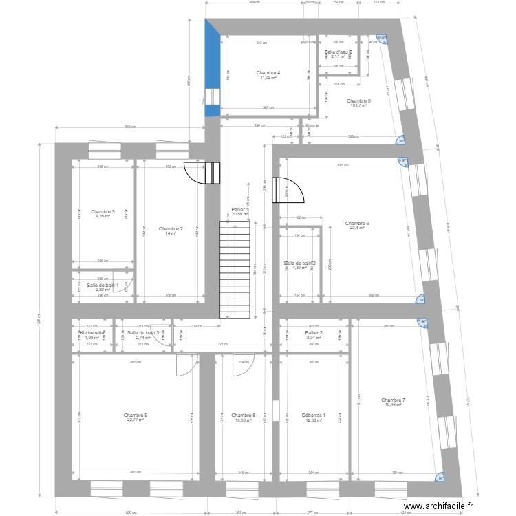 Saint Fulgent Etage. Plan de 16 pièces et 171 m2