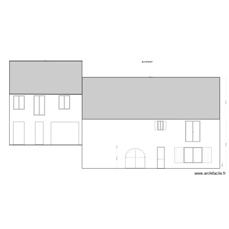 fa&ccedil;ade ouest. Plan de 