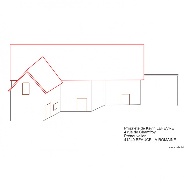 façade côté cour avant travaux. Plan de 0 pièce et 0 m2