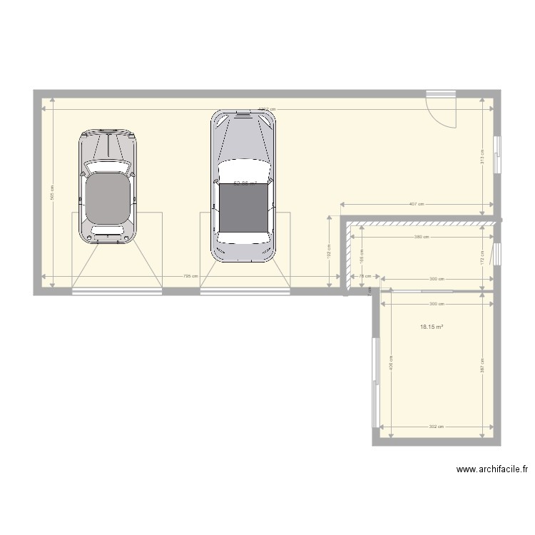 garage Plan 2 pièces 71 m2 dessiné par tofaud