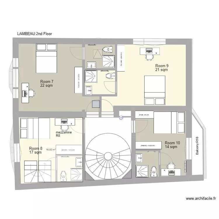 LAMBEAU House Map. Plan de 