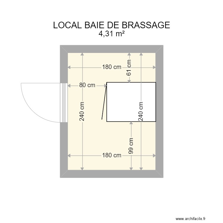 LADAPT FH BONSECOURS. Plan de 1 pièce et 4 m2