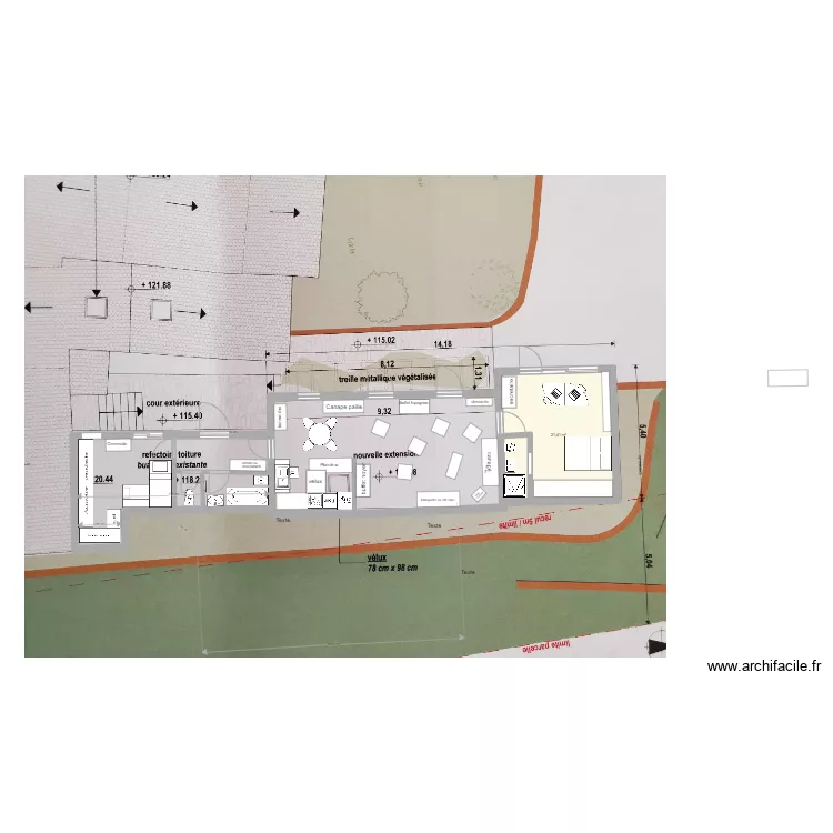 Maison projet. Plan de 