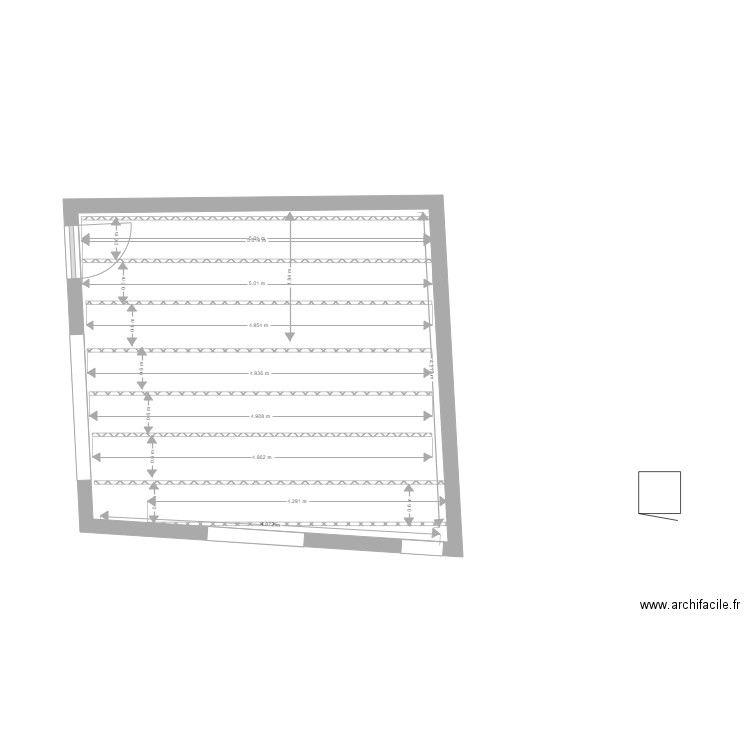 Fourrures. Plan de 1 pièce et 23 m2