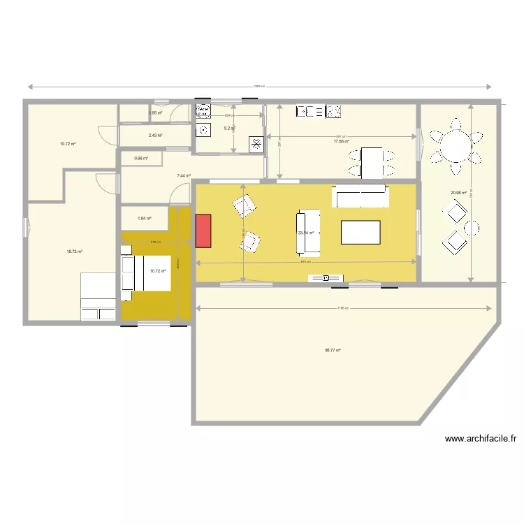 MAISON AVEC VERANDA. Plan de MAISON AVEC VERANDA. Plan de