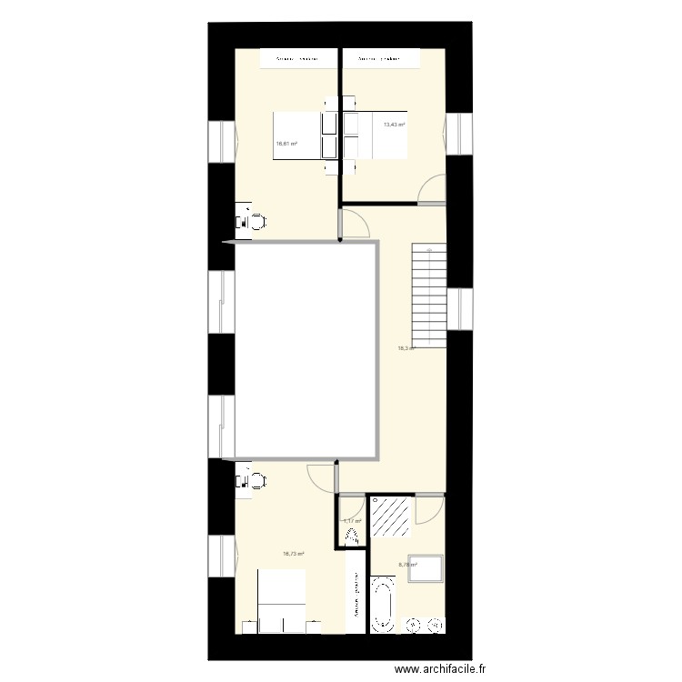 Vincent Degano - Plan etage. Plan de 7 pièces et 100 m2