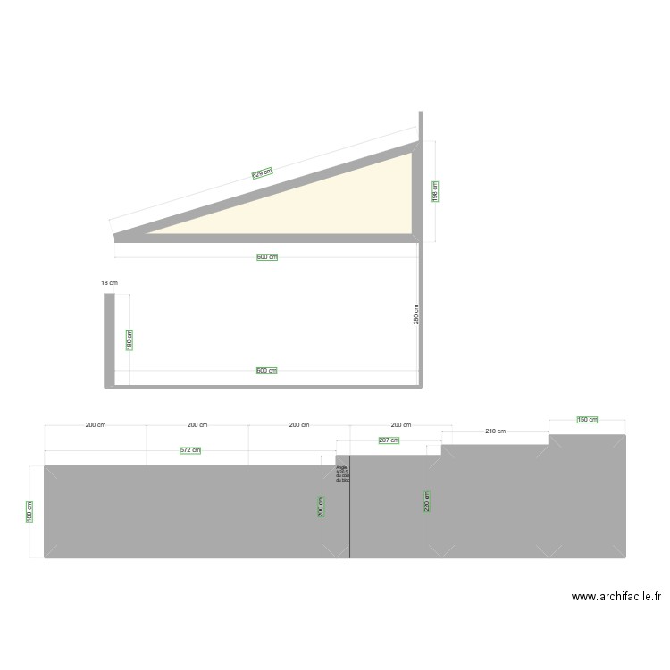 Carport . Plan de 5 pièces et 18 m2