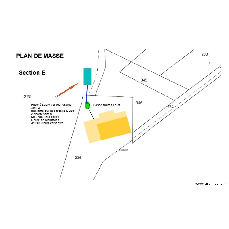 plan de masse servitude. Plan de 0 pièce et 0 m2