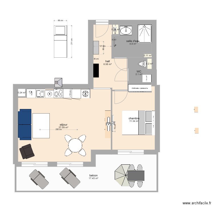 appartement montille 11 11. Plan de 0 pièce et 0 m2