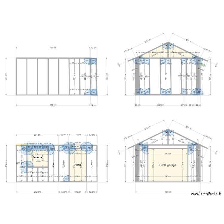 garage sud. Plan de 0 pièce et 0 m2