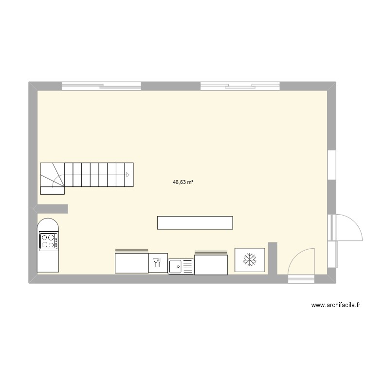 Arbonne 1. Plan de 1 pièce et 49 m2