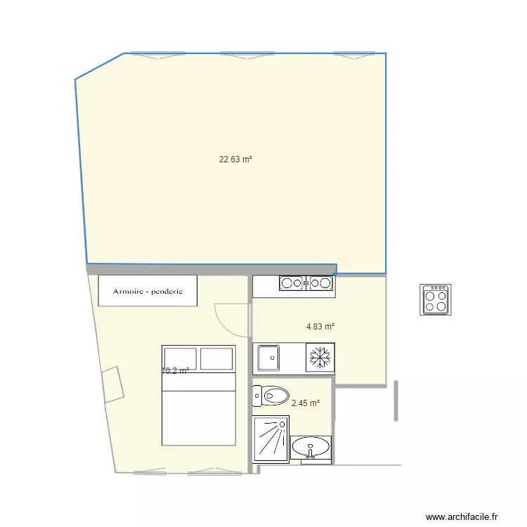 Plan souhait&eacute; cuisine 3. Plan de 