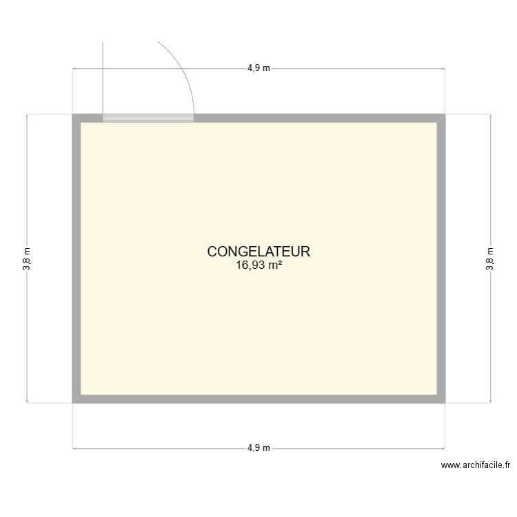 CONGELATEUR. Plan de 1 pièce et 17 m2