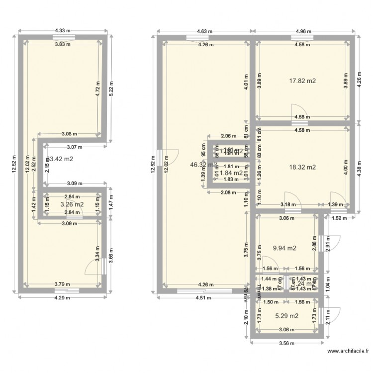Immeuble RDC. Plan de 0 pièce et 0 m2