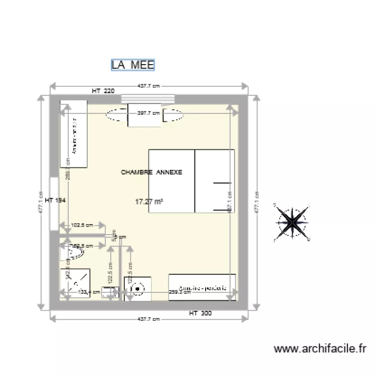 CHAMBRE ANNEXE. Plan de 