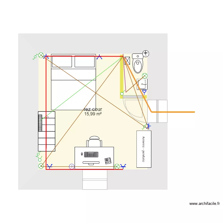 petite maison  &eacute;clairage. Plan de 