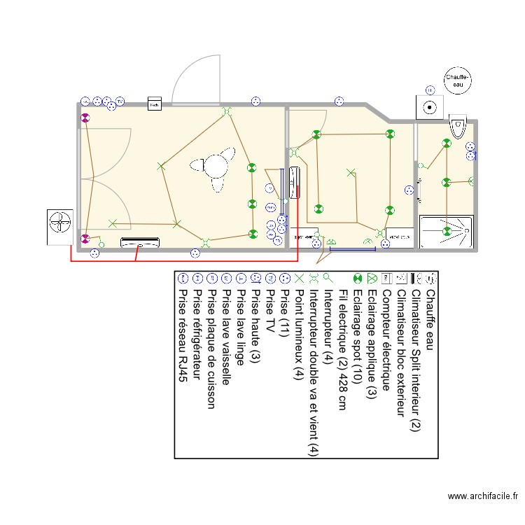 Studio TP BOURGAREL ELECTRICITE. Plan de 3 pièces et 24 m2