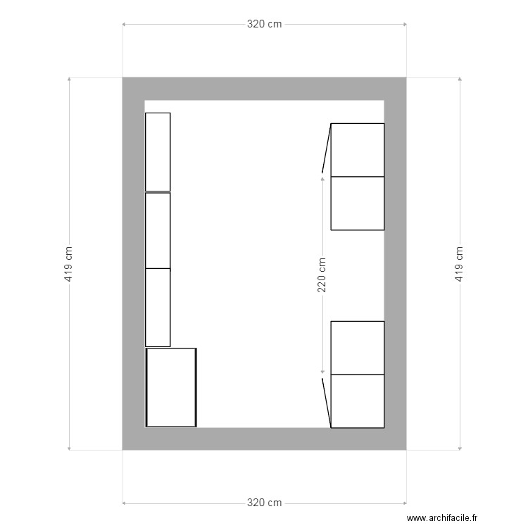 atelier. Plan de 1 pièce et 10 m2