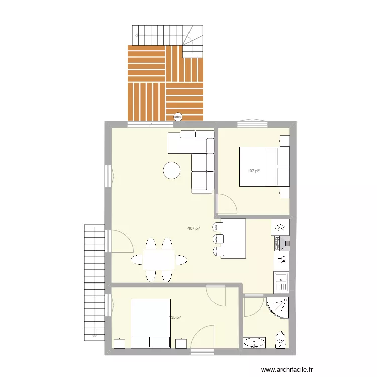 242 2eme &eacute;tage arri&egrave;re. Plan de 