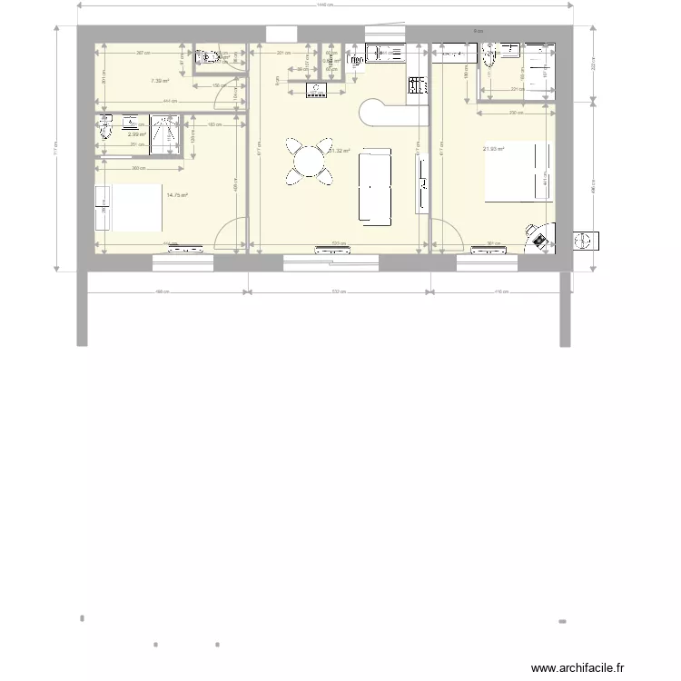 maison80m2. Plan de 