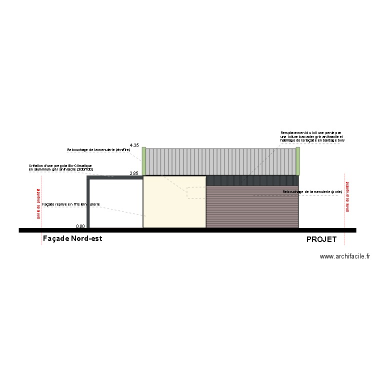 DP04a Façade Nord Est Projet 2. Plan de 0 pièce et 0 m2