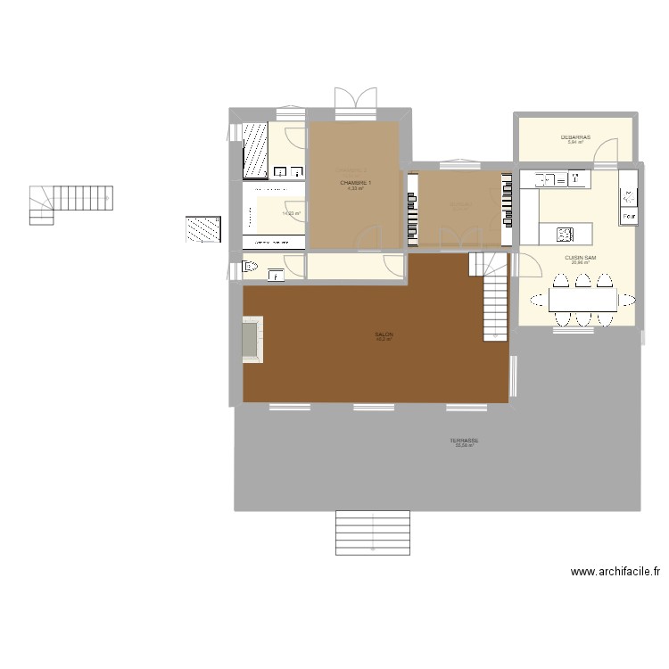 chAMPIGNY. Plan de 34 pièces et 496 m2