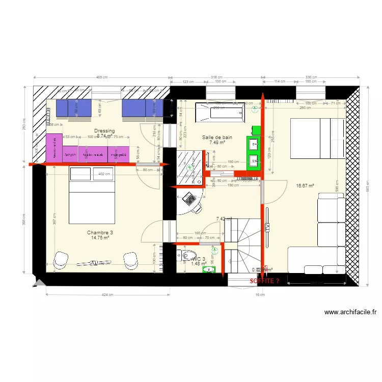 Etage 2 Plomberie. Plan de 