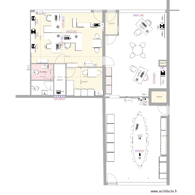 Bureaux Niton 2022. Plan de 9 pièces et 51 m2
