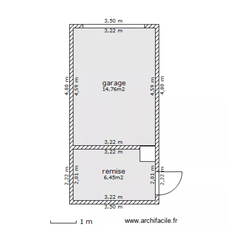 abris de jardin version courte. Plan de 