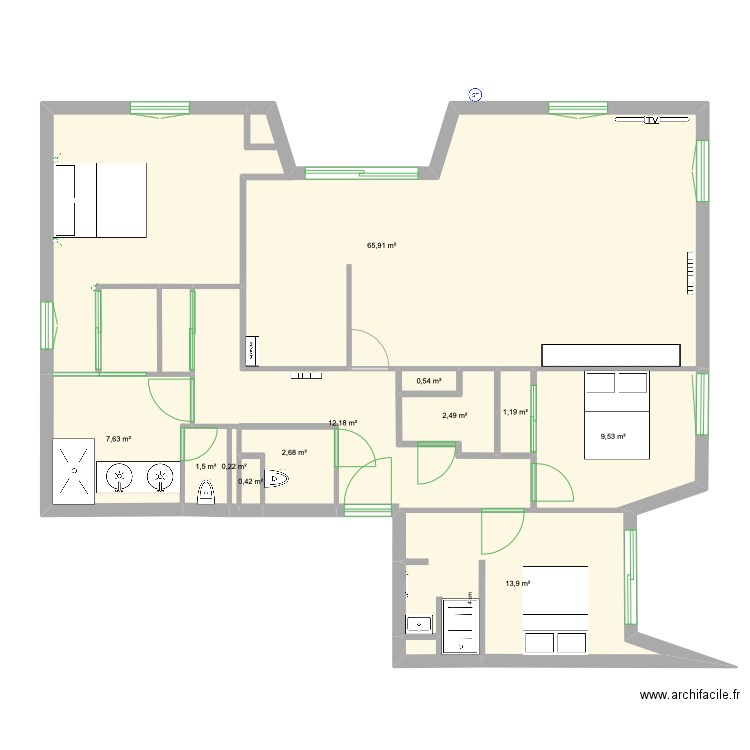 Appartement 2 projet 4. Plan de 0 pièce et 0 m2