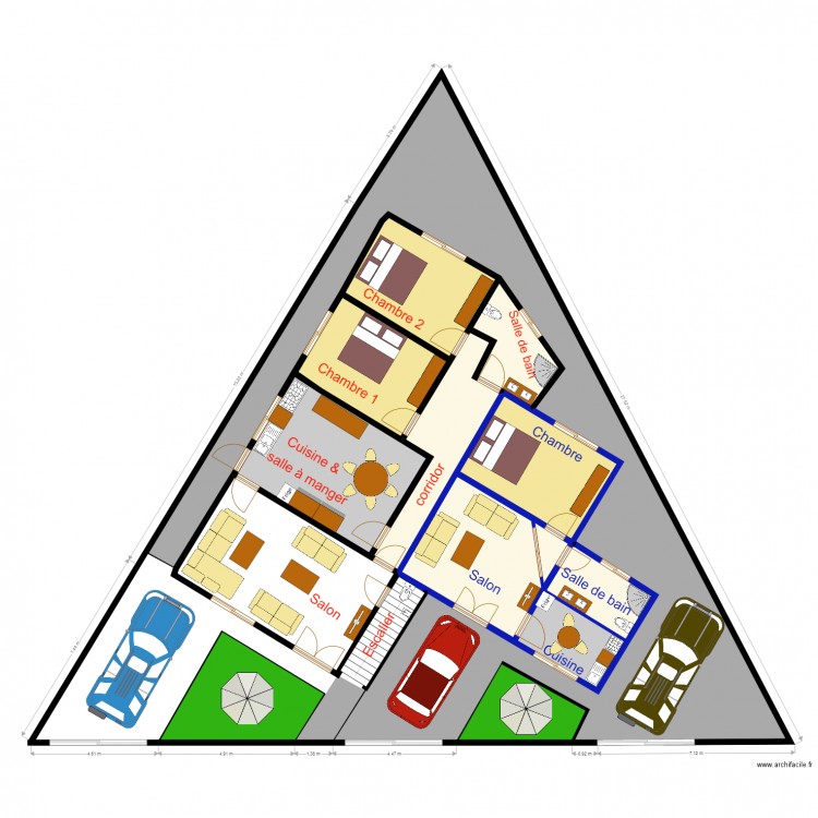 gangi vue en plan appartements rdc. Plan de 0 pièce et 0 m2