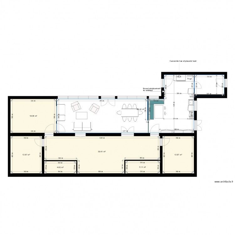 PLAN PROJET3 RDC MAISON CAMPAGNE. Plan de 0 pièce et 0 m2