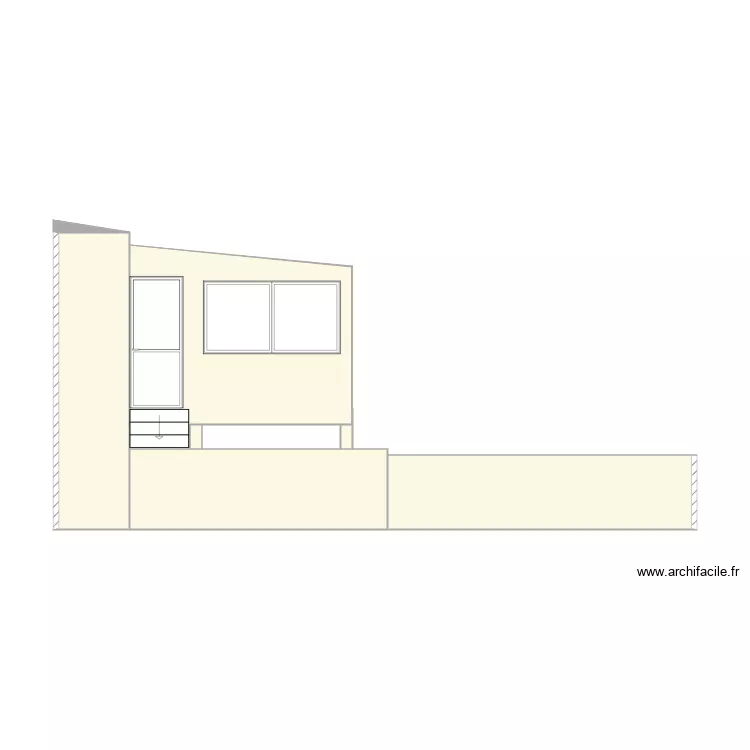 fa&ccedil;ade existant EST. Plan de 