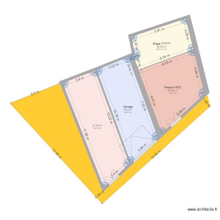 1 Grange GG Relevé des cotes JYP. Plan de 0 pièce et 0 m2