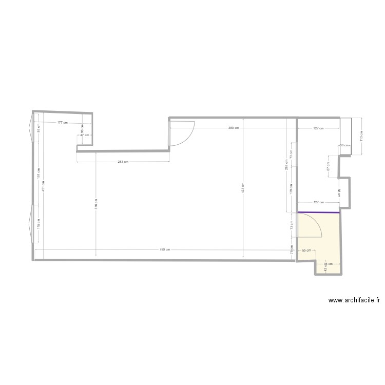 APPART CAGNES côté. Plan de 1 pièce et 2 m2