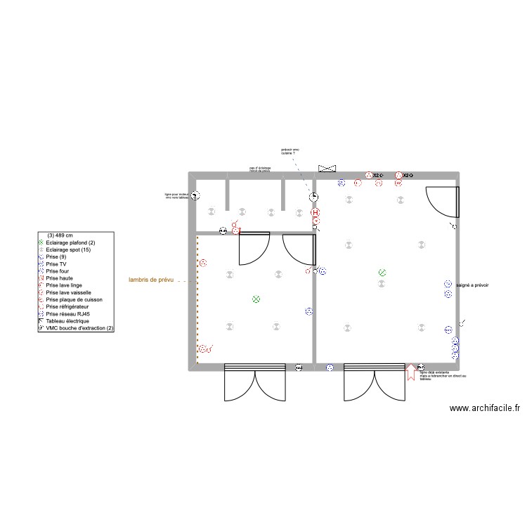 Tessens laurent. Plan de 2 pièces et 33 m2