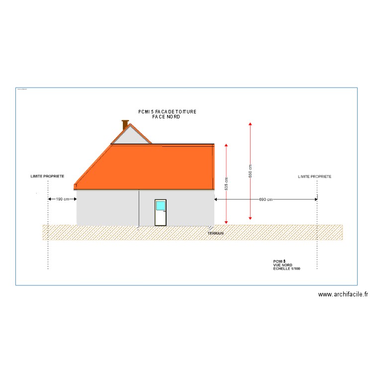 PCMI 5 FACADE TOITURE VUE NORD. Plan de 0 pièce et 0 m2