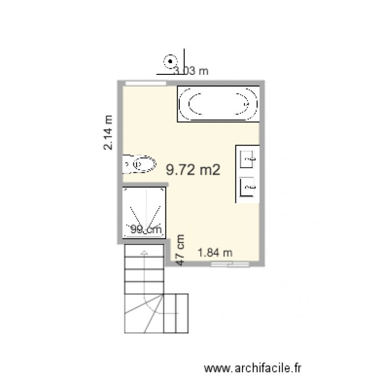 SDB Christine. Plan de 0 pièce et 0 m2