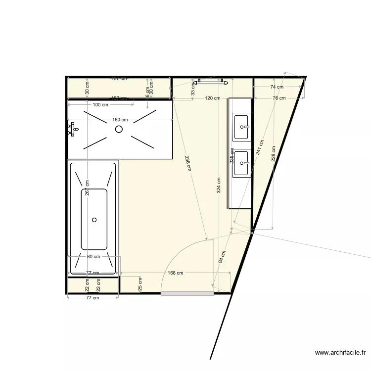 salle de bains filles 2. Plan de 