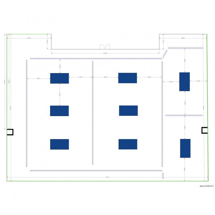 Hall TROC scénario 2 compétition variante 1. Plan de 0 pièce et 0 m2