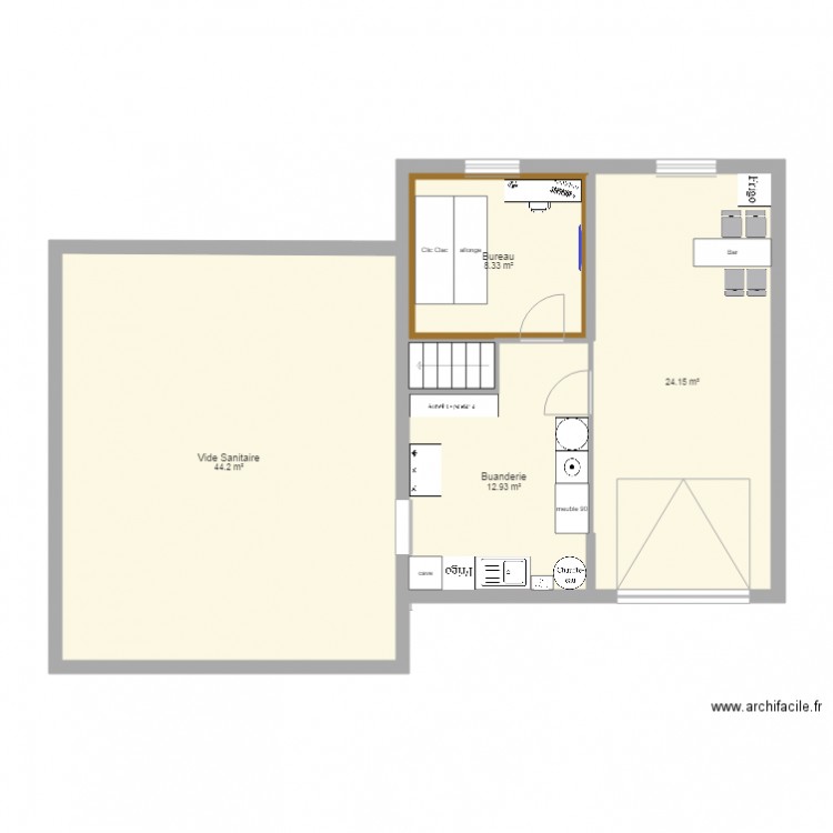 Projet 2017 Avec Meubles. Plan de 0 pièce et 0 m2