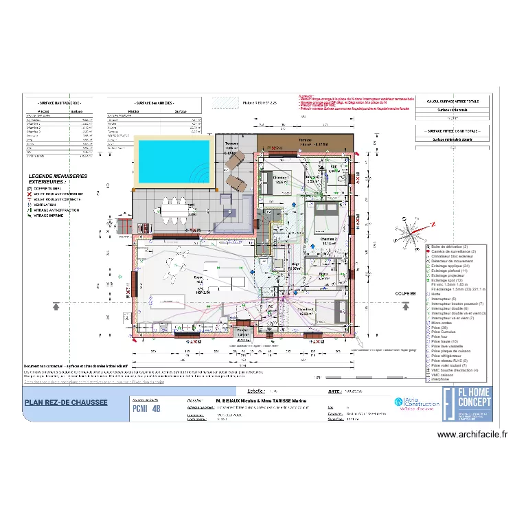 PLAN ELECTRICITE ECLAIRAGE RDC VIGOULET. Plan de PLAN ELECTRICITE ECLAIRAGE RDC VIGOULET. Plan de