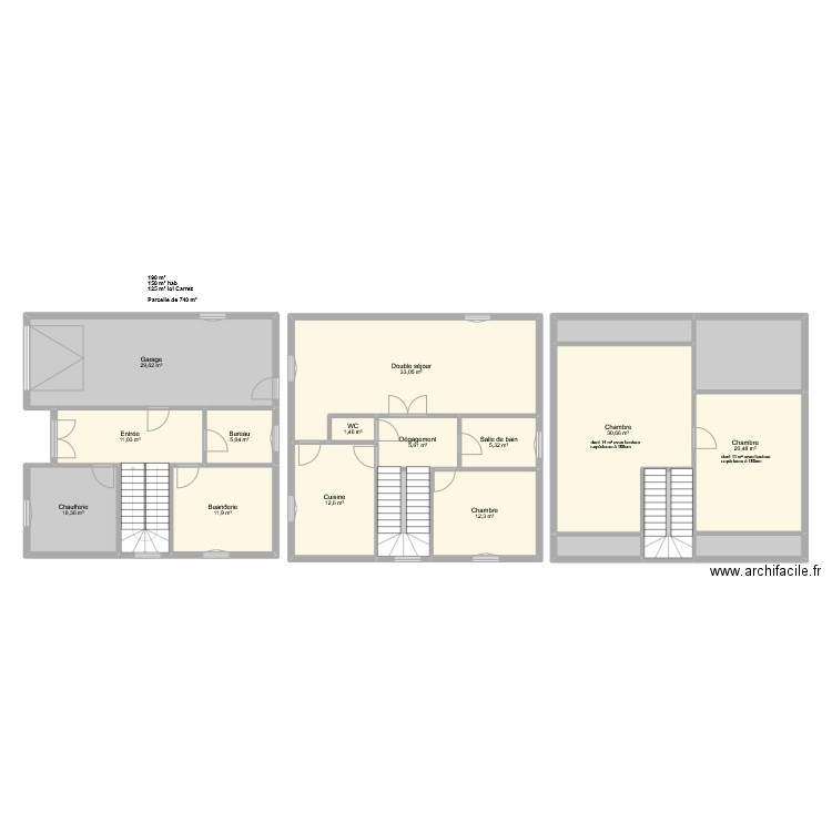 FRISER. Plan de 20 pièces et 228 m2