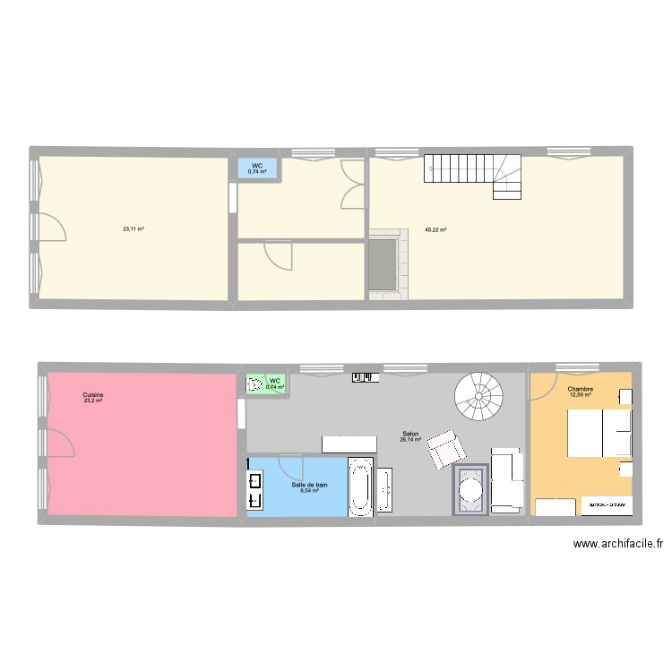 MAISON BAILLARGUES. Plan de 8 pièces et 138 m2